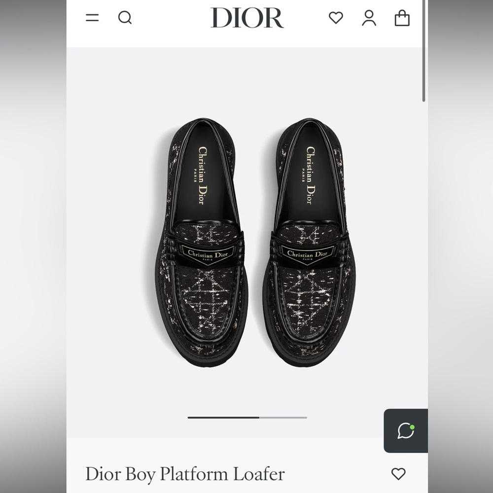 Dior Patterned Black Loafers